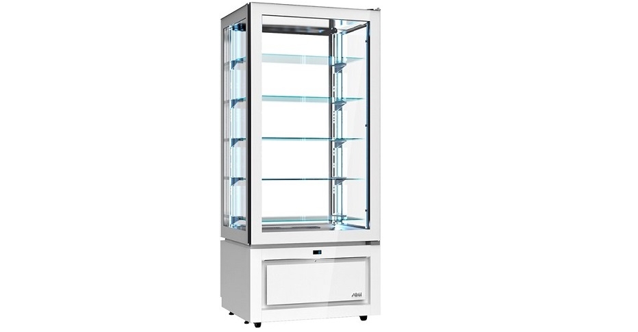 Upright Display Cases White Line